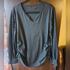 SHEIN Black Curve Top